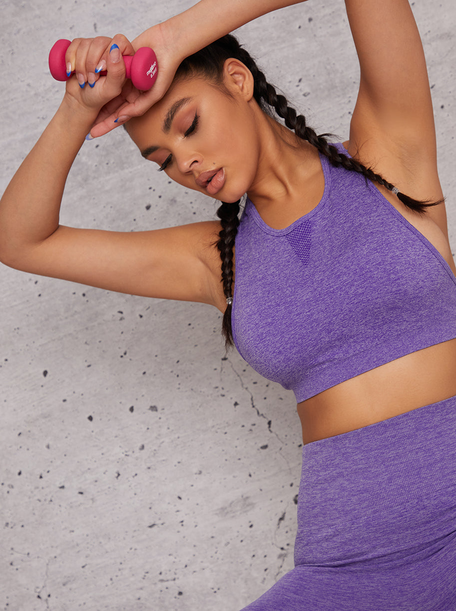 High Rise Cut Out Detail Sports Bra